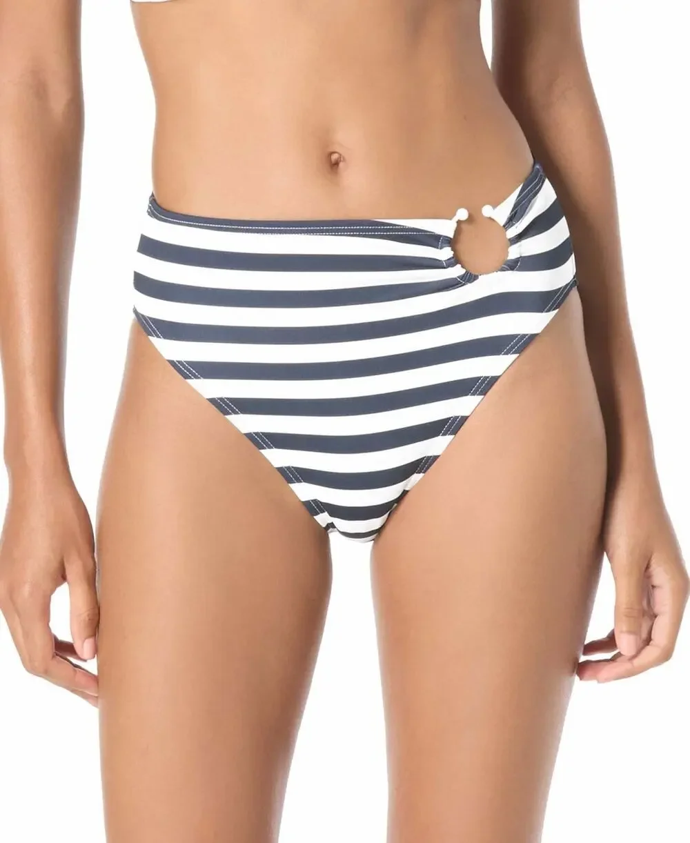 MICHAEL Michael Kors Women's High-Waist Swim Bottoms Navy Size L 2777